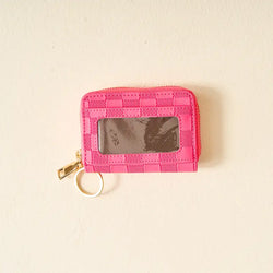 Check Zip Around Wallet (Hot Pink)