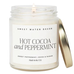 Hot Cocoa & Peppermint Candle