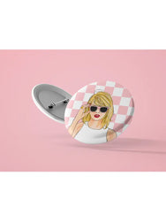 Taylor Swift Pink Checker Pin