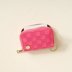 Check Zip Around Wallet (Hot Pink)