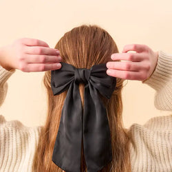 Satin Hair Bow (Black)