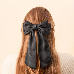 Satin Hair Bow (Black)