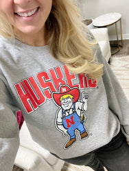 Nebraska Huskers Mascot Thrifted Sweatshirt