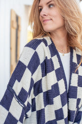 Check Point Knit Cardigan