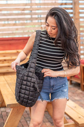 Oversized Quilted Tote Bag