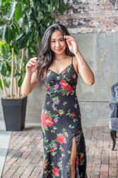 Midnight Dahlia Midi Dress