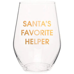 Santa's Favorite Helper Wine Glass