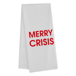 Merry Crisis Tea Towel