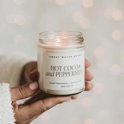 Hot Cocoa & Peppermint Candle