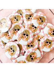 Taylor Swift Pink Checker Pin