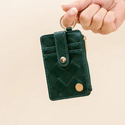 Woven Keychain Wallet (Dark Green)