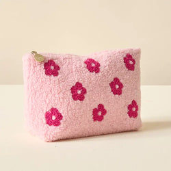 Flower Teddy Pouch (Pink)