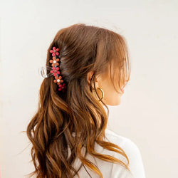 Daisy Claw Clip (Burgundy)