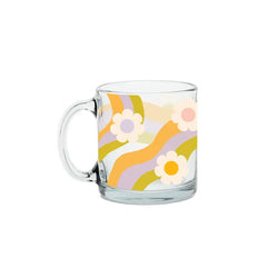 Wavy Daisy Glass Mug