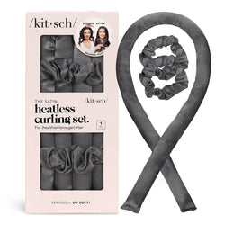 Satin Heatless Curling Set (Charcoal)