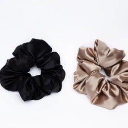 Satin Pillow Scrunchie (Black/Gold)